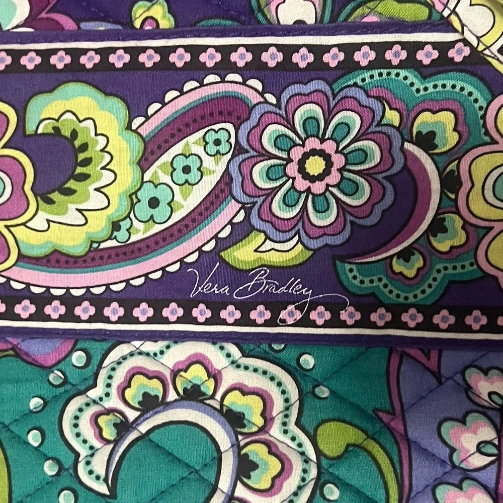 Vera Bradley Plum Crazy Tote Bag With Removable Strap‎ Crossbody